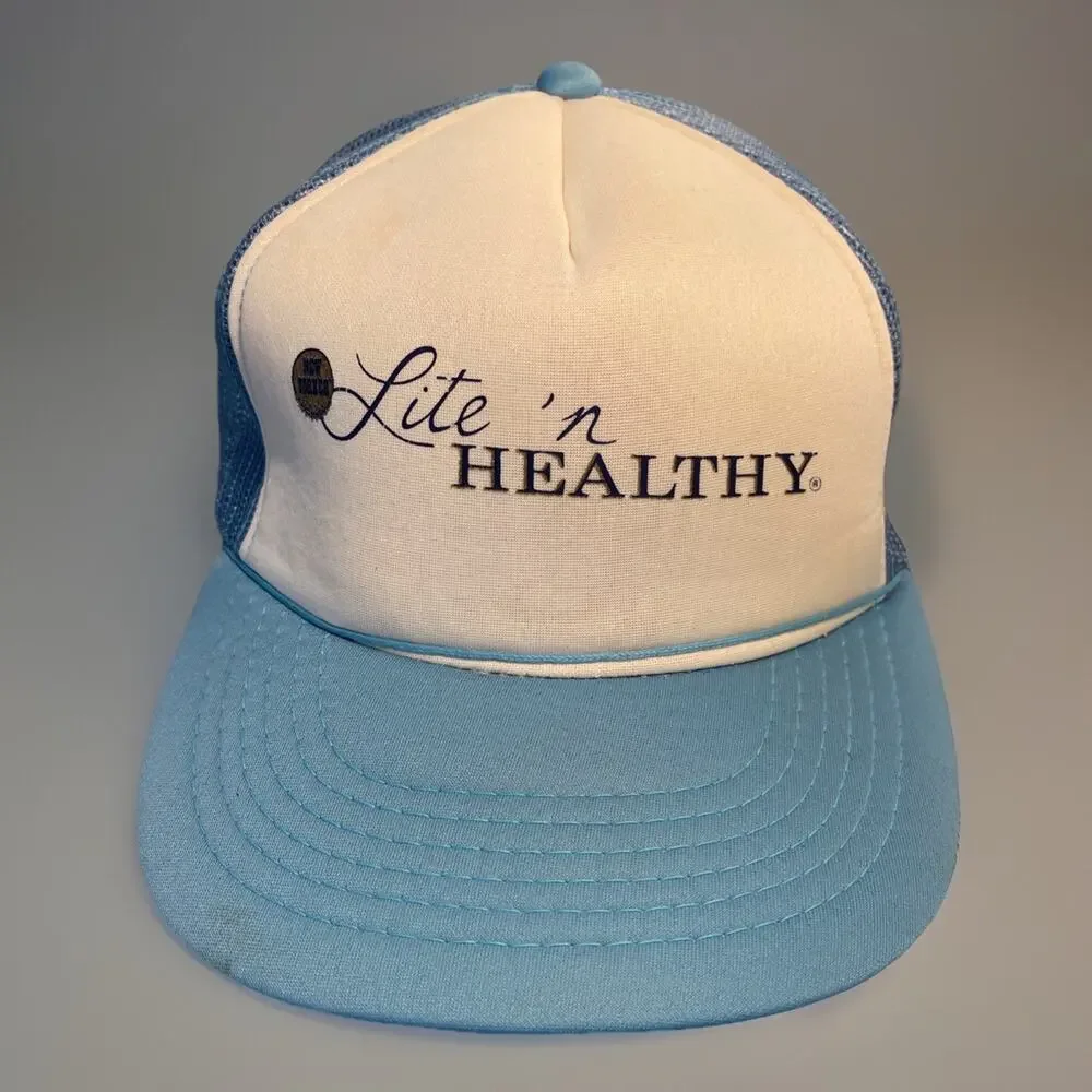 Vintage Adjustable New Yorker Lite N Healthy Trucker Hat Bout Rare